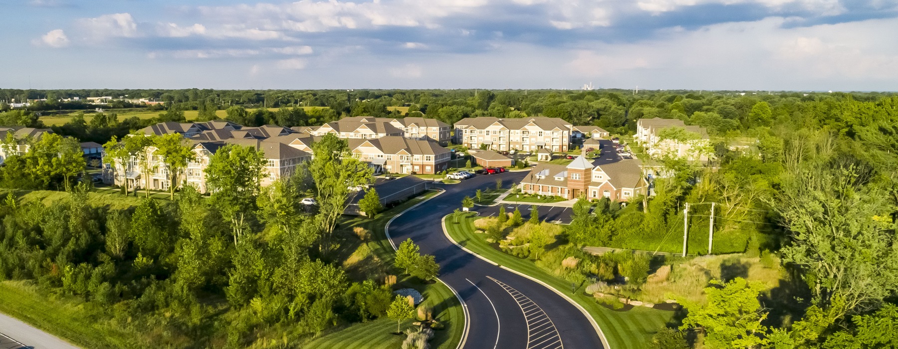 aerial photo of community